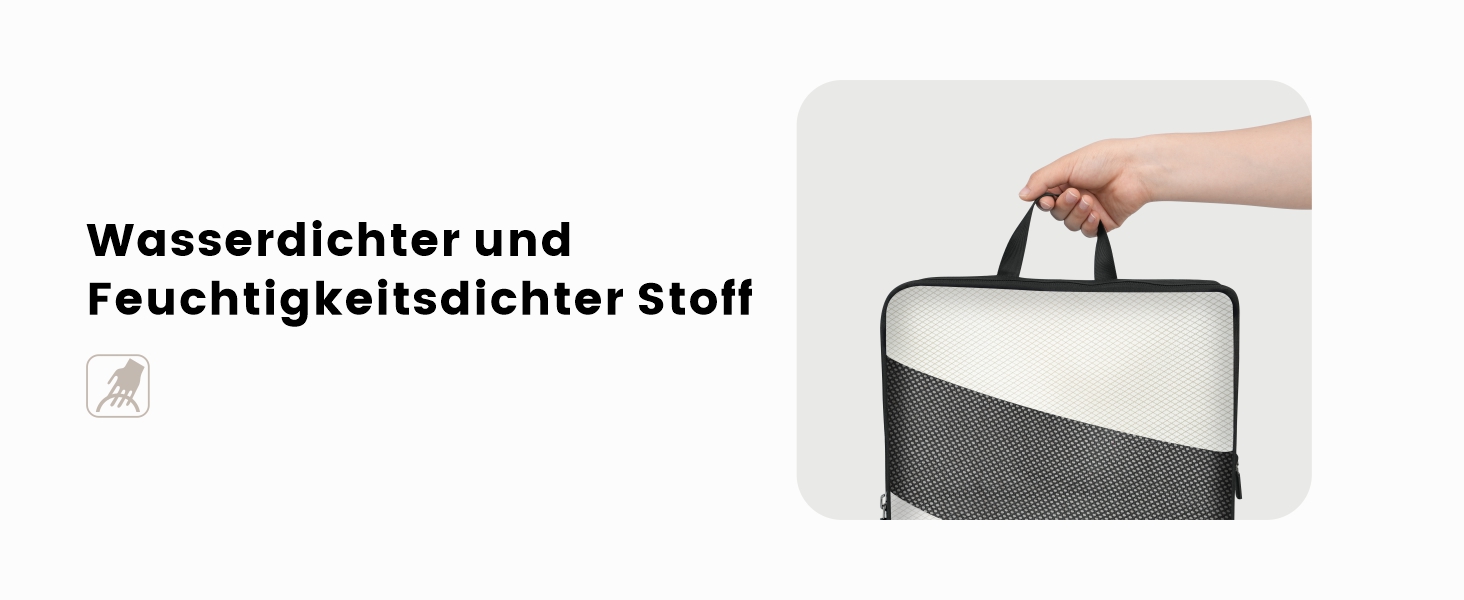 Набір органайзерів для валізи з компресією, 6 шт. - Кубики для пакування одягу, білий (Elfenbein) - Організація багажу в дорогу