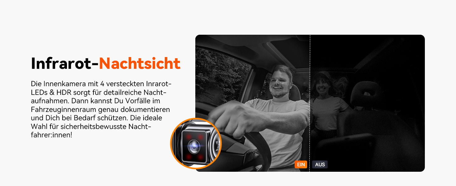 Автомобільний відеореєстратор VANTRUE N2X 2.7K+1080P, подвійна камера, HDR нічне бачення, GPS, Wi-Fi 5ГГц, додаток, голосове керування, 2'' екран, 24/7 паркувальний режим, G-сенсор, до 1ТБ