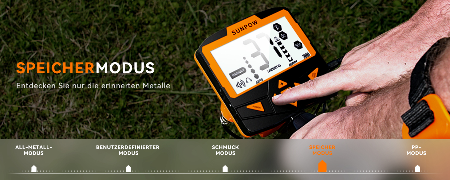 Металодетектор SUNPOW для дорослих та дітей, LCD-дисплей, водонепроникний IP68, антиінтерференційний, професійний, легкий