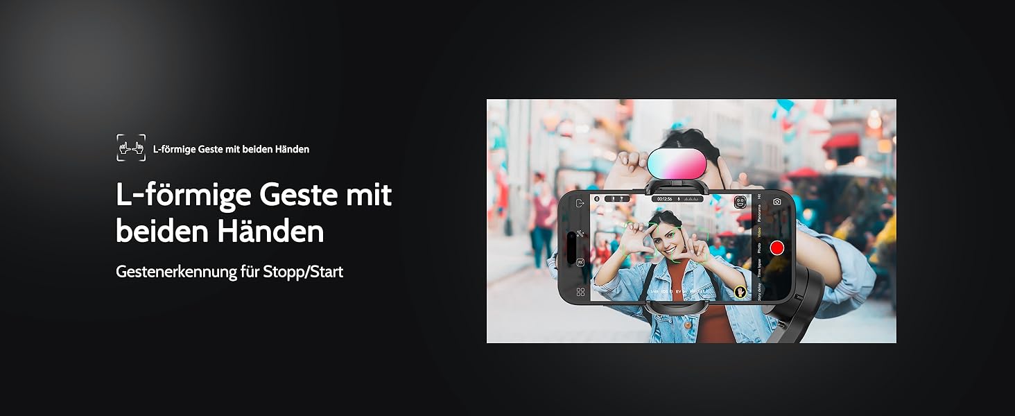 Стабілізатор для смартфона AOCHUAN Smart X Pro Kit: 3-осьовий гiмбал з RGB-фiллером, трекер обличчя, для iPhone/Android, чорний