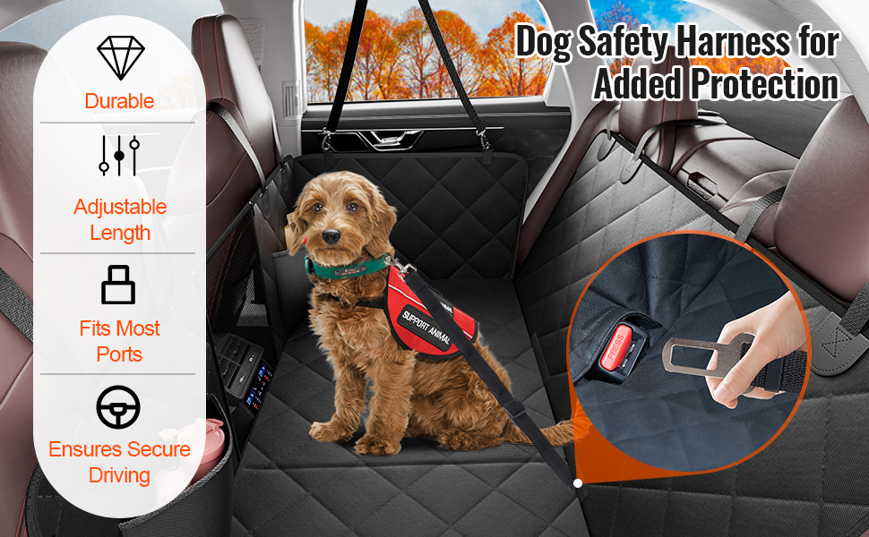 Автоматизована захисна накидка для собак VEVOR, 134,5 x 63 см, до 168 кг, з жорсткою основою, сітчастим вікном та сумкою для зберігання - для авто, SUV, вантажівки