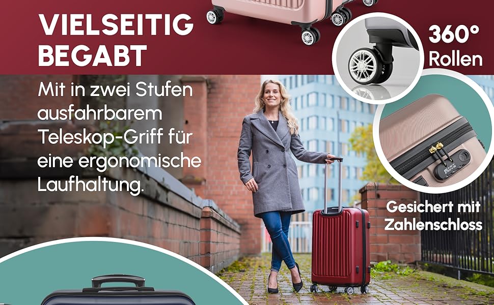 ABS валіза Hartschalenkoffer Easy Move - ергономічна та безпечна, 54 см, колір кави