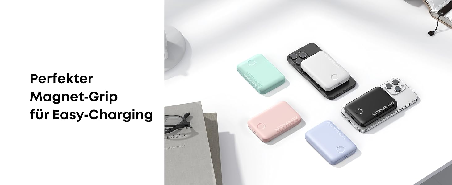 Anker PowerCore Magnetic 5K: бездротова батарея 5000mAh для iPhone 17/16/15/14/13/12 (Чорний)