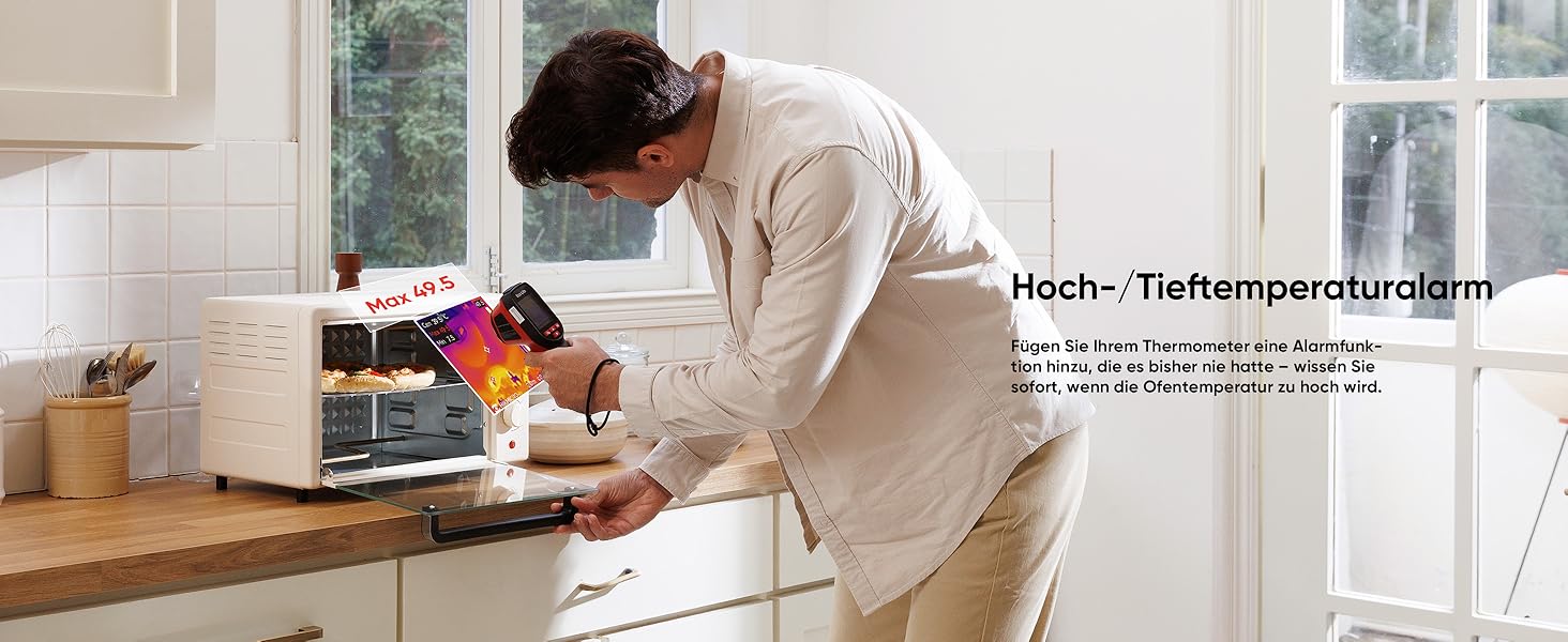 Термометр Eco Lite: діапазон -20°C до 550°C, візуальний дисплей, інфрачервоний датчик, HVAC-інструмент, подвійний режим, 14 годин роботи