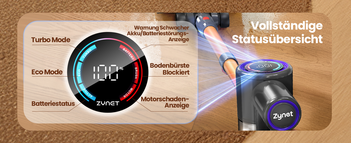 Бездротовий акумуляторний пилосос DP2 з подвійним акумулятором, 45KPa, 60 хвилин роботи, 500W, LED-дисплей, телескопічна труба, вертикальне зберігання, світло GreenEye, ідеальний для шерсті тварин/килимів/твердих підлог, золотий