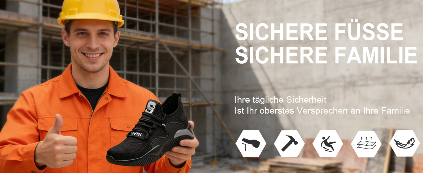 Робочі черевики / захисні черевики для чоловіків та жінок. Легкі, з металевим підноском, дихаючі, неслизькі, спортивного стилю, чорного та сірого кольорів, розміри 36-46 EU.