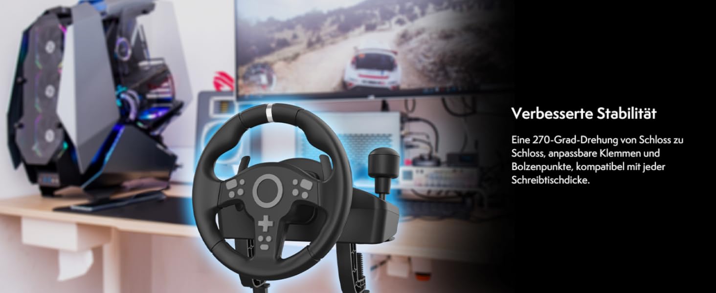 NITHO Drive Pro V200 - Руль для гонок з педалями та перемикачем передач, для PC, PS4, Xbox, 270° з вібрацією, сумісний з симуляторами
