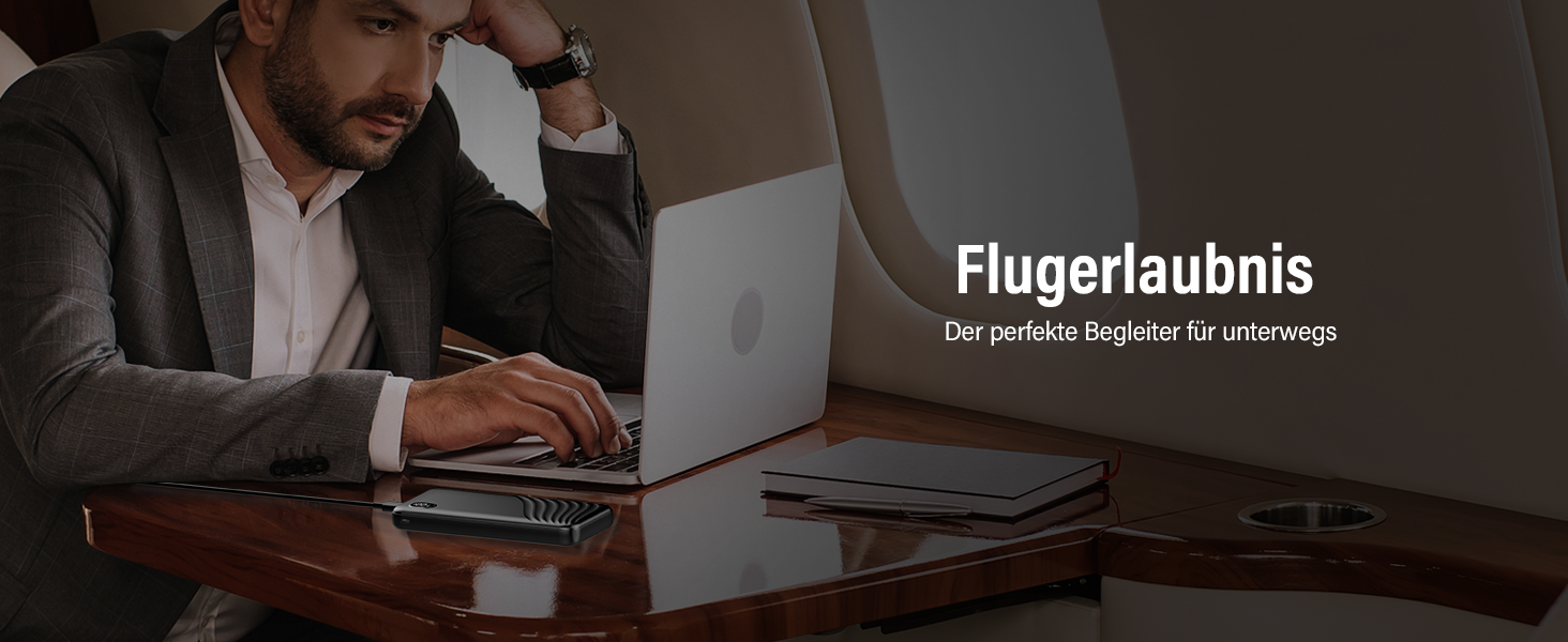 Power Bank Thunelec 10000mAh 22,5W з USB-C (PD, QC 3.0) - компактний зовнішній акумулятор для смартфону та планшета, LED дисплей, темно-синій