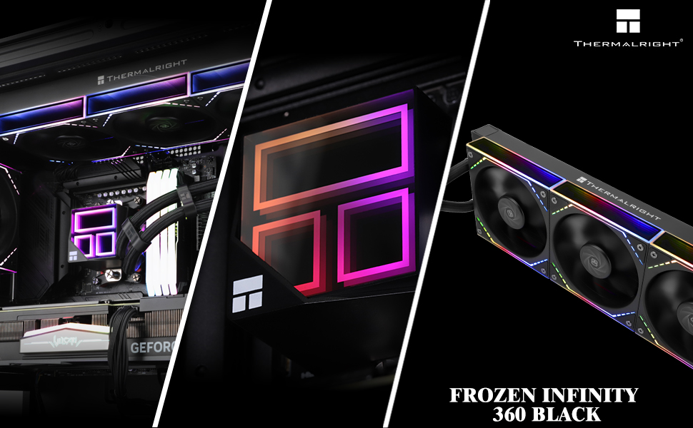 Система водяного охолодження CPU Thermalright Frozen Infinity 360 BLACK з трьома вентиляторами PWM (2000 об/хв) для AM4/AM5/Intel LGA115X/2011/1700/1851