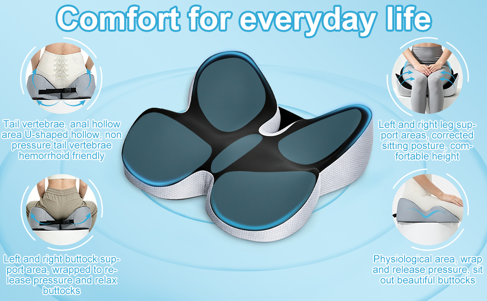 Подушка для сидіння з піни Memory Foam: для офісного крісла, авто, інвалідного візка, геймерського крісла - комфорт та зняття напруги