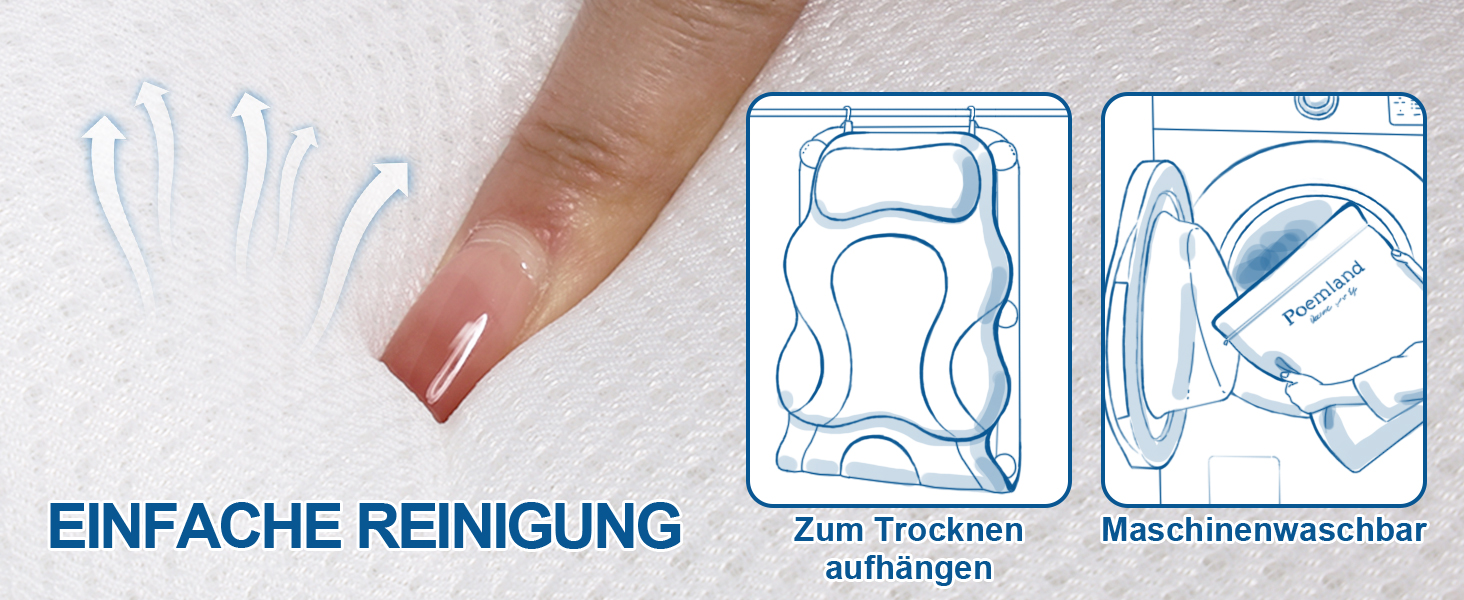 Подушка для ванни Luxus Dicke з м'яким наповнювачем для підтримки голови, шиї та плечей. Біла подушка для комфортного розслаблення у ванні. Аксесуар для спа.