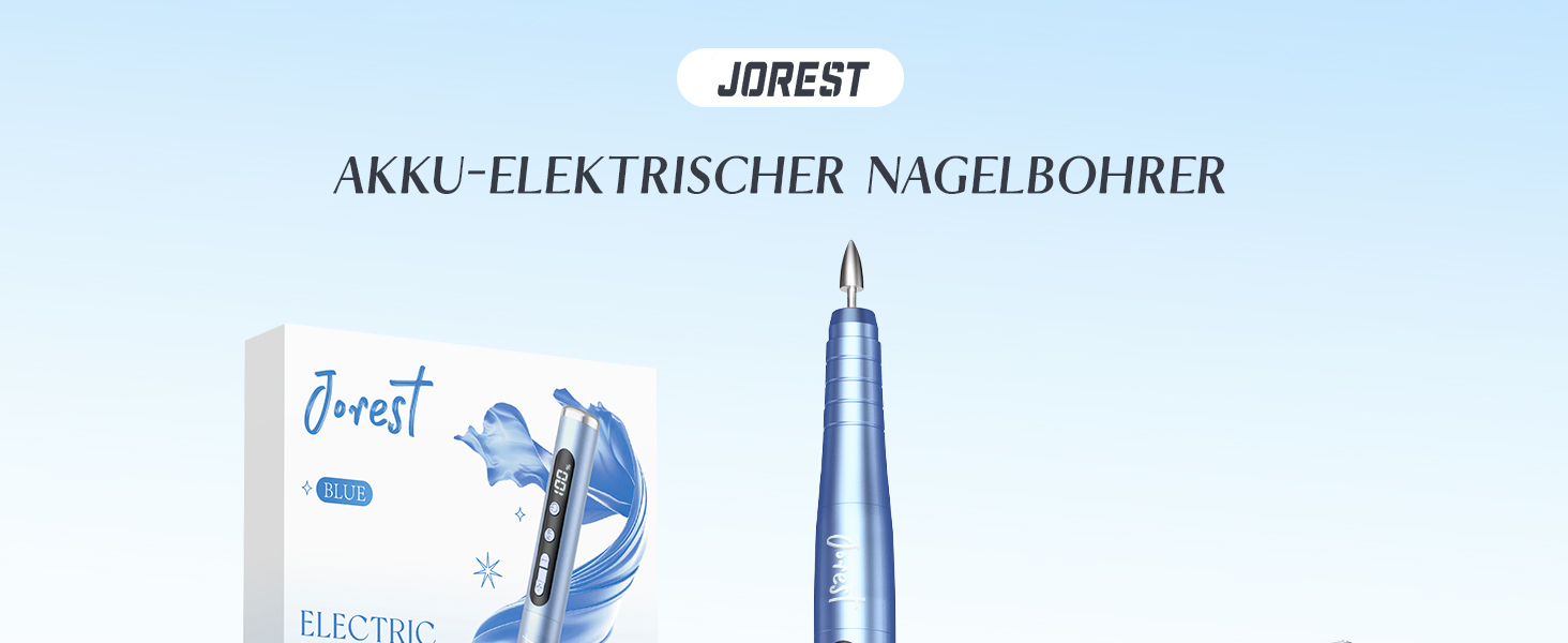 Електрична фрезерна машинка JOREST 13-в-1 бездротова, 35 000 об/хв, 6 режимів - набір для манікюру та педикюру для гелю та акрилу, для початківців, Aqua Blue