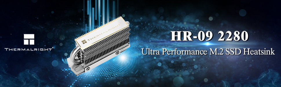 Радіатор охолодження SSD Thermalright HR-09 для M.2 NVMe SSD - двосторонній з термопадом