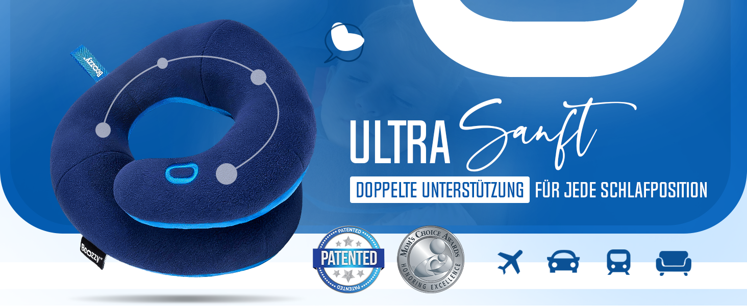 Подушка для шиї BCOZZY для дітей 8-12 років, сірого кольору, середня, для подорожей. Запобігає падінню голови, м'яка, зручна, можна прати.