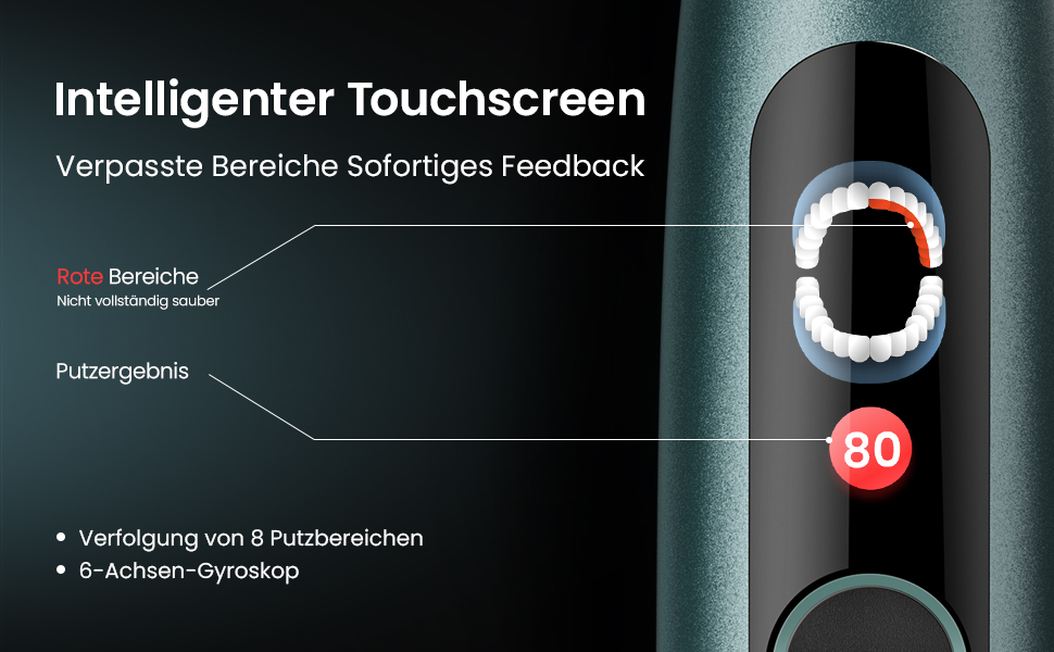 Oclean X Series Pro Electric Toothbrush Gift Set - Sonic Toothbrush with Display, 3 Modes & 32 Intensities, 6 Brush Heads & Travel Case