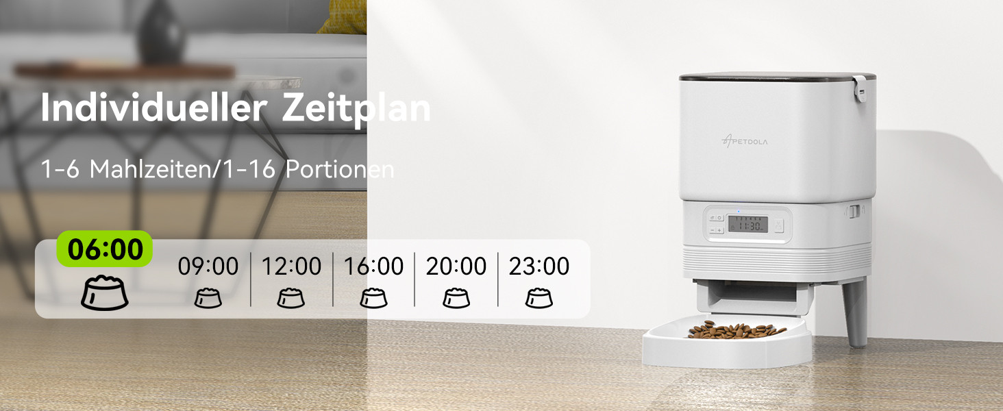 Автоматичний годівниця для котів APETDOLA з Wi-Fi, 4L, з програмуванням через додаток, 10 сек. голосовий запис, для котів та собак