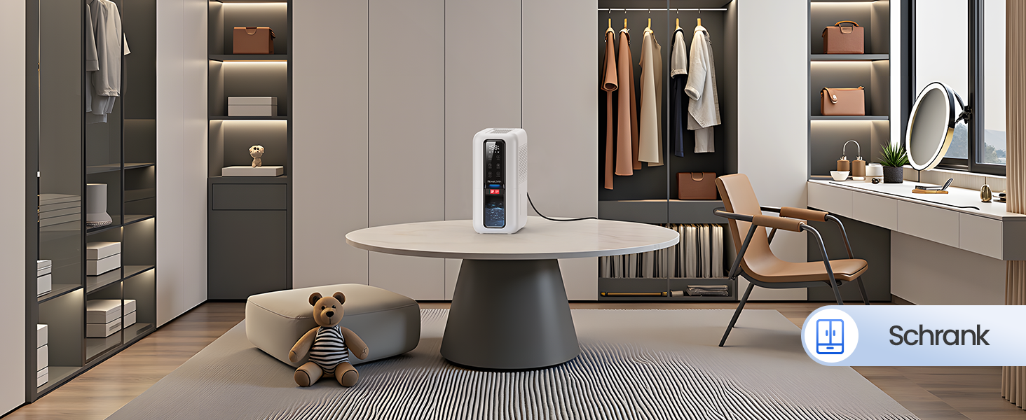 Електричний осушувач повітря з 2L резервуаром для води, автоматичне вимкнення та регулювання вологості, для ванної кімнати, спальні, шафи (білий)