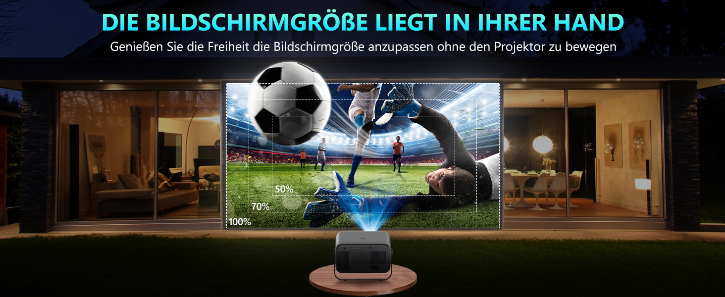 Beamer 4K для дому: 500 ANSI люмен, 1080P (підтримка 4K), автофокус, корекція трапецеїдального спотворення, WiFi 6, Bluetooth 5.0, Smart Beamer A-500ANSI