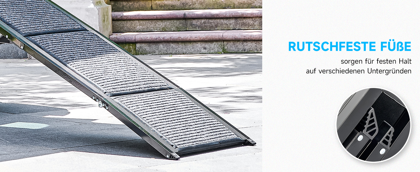 CO-Z Східці для собак, розкладні, 170 см, для легкого заїзду/сходу, до 90 кг, з антиковзким покриттям, підходять для всіх авто