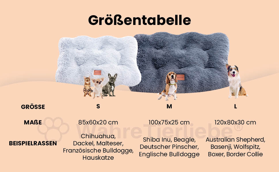 Преміум подушка для собак Wahre Tierliebe Fluffy - М'яке ліжко для вашого улюбленця. Легко чиститься, ідеально для дому та в дорогу. Розмір L (120x80x30 см), темно-сірий колір.