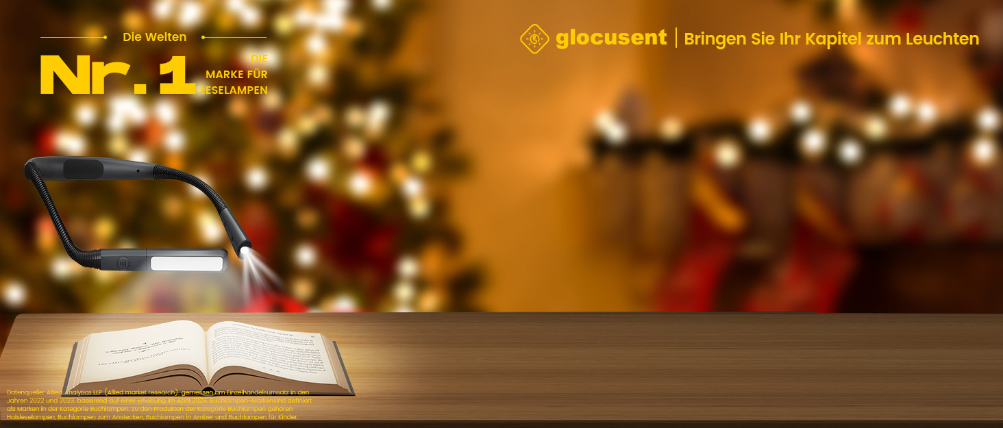 Настільна лампа Glocusent для читання в ліжку, 5 кольорів, регульована яскравість, акумулятор 100 годин, для читання, рукоділля, ремонту