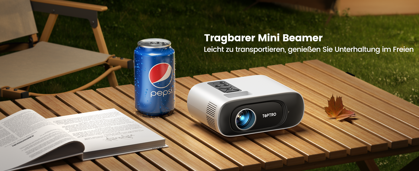 Портативний проєктор Mini Beamer 4K з підтримкою Android 13, WiFi 6, Bluetooth 5.4, обертання 270°, автотрапецеїдна корекція, HDMI/Android/iOS/PC/USB, білий (блакитний)
