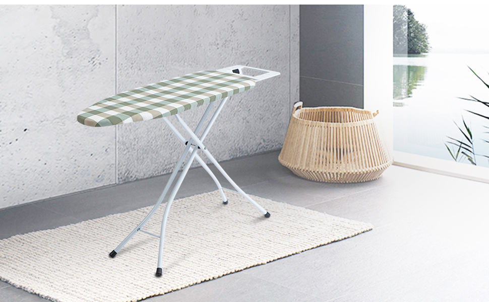 Відкидне прасувальне решітка AllRight з металевою сіткою, 7-позиційне регулювання висоти, антиковзні ніжки, 108.5/75 x 31 см, для парогенераторів, зелений