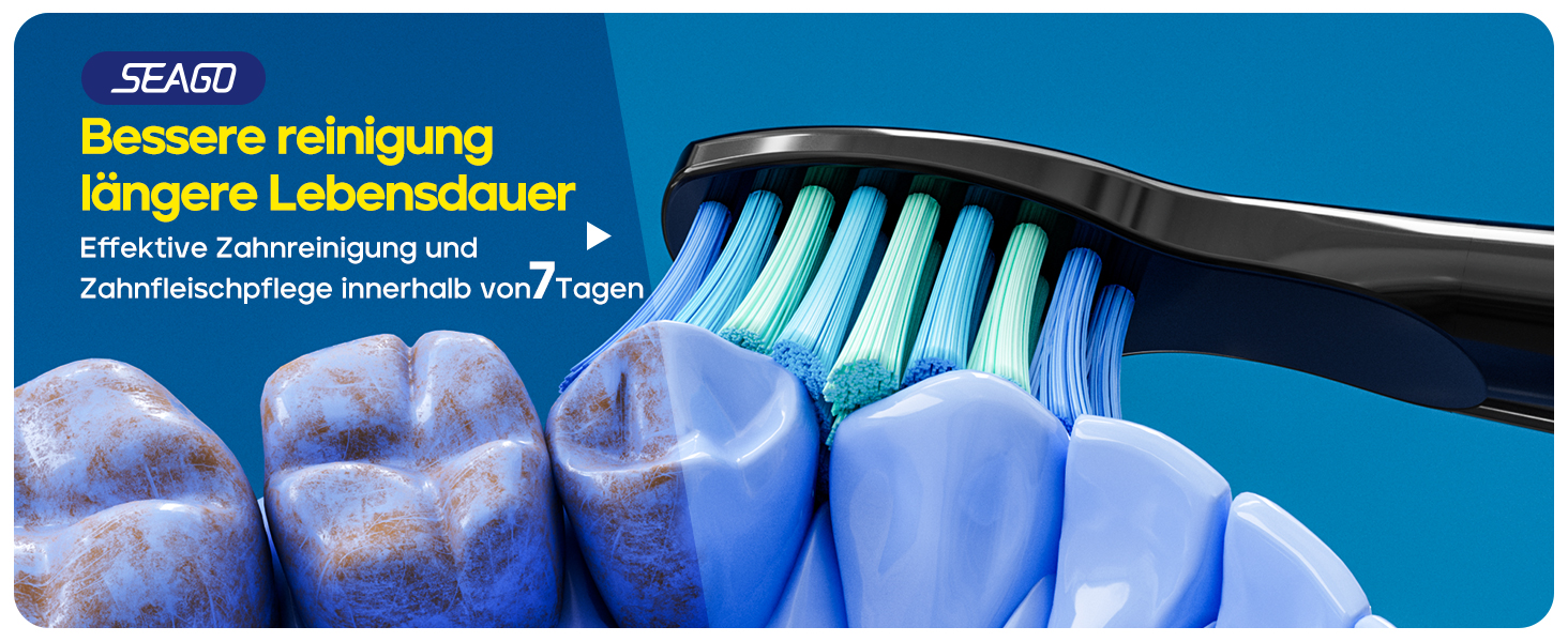 Електрична звукова зубна щітка Seago SG-958 (біла), 40000 VPM, 5 режимів, 8 насадок, USB-зарядка