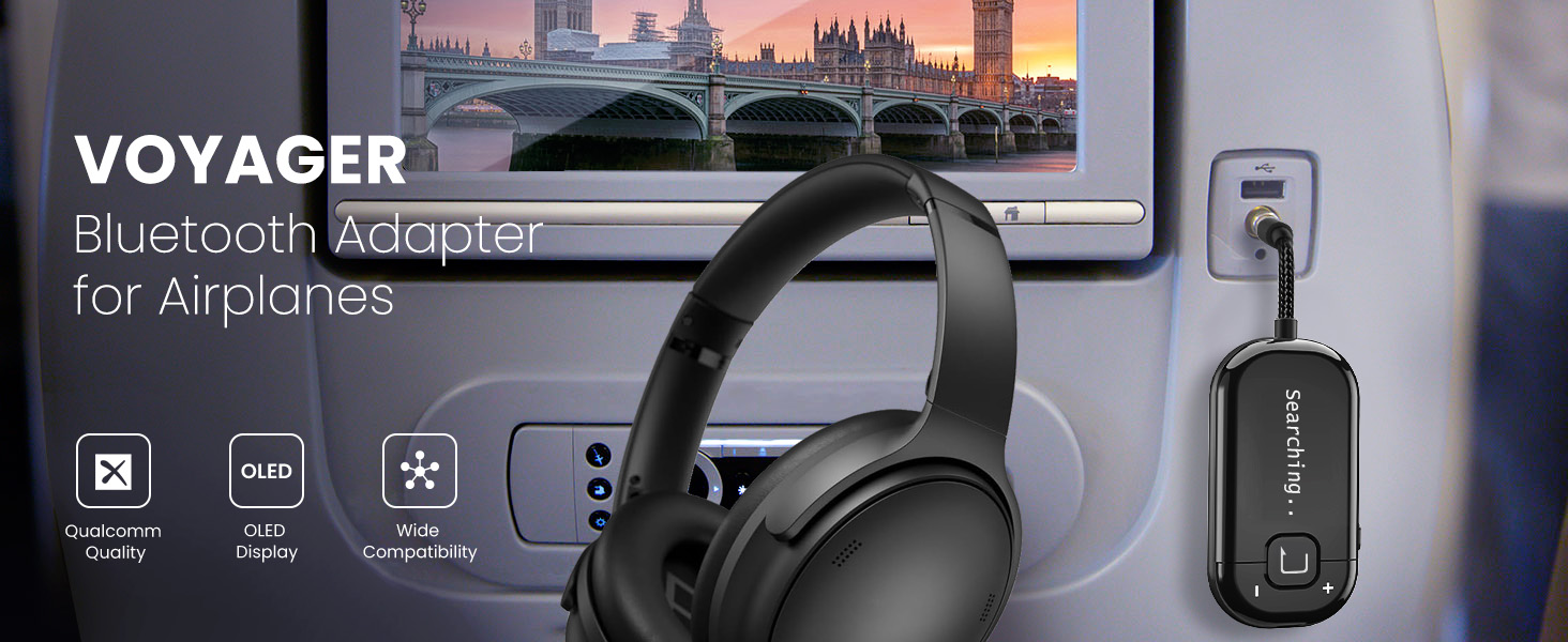 Bluetooth-адаптер для літака Avantree Voyager з підтримкою Auracast, чорний