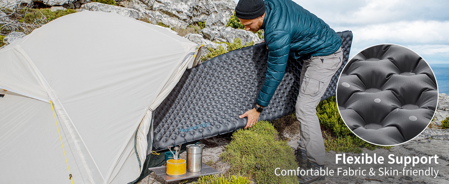 Naturehike килимок для кемпінгу Thermal 3.5R - ультралегкий, 4-сезонний (-6℃), самонадувний з надувною сумкою, високий R-значення, для зими, військовий зелений, прямокутний, XL