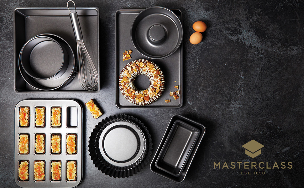 Форма для випічки Master Class 15 см, антипригарна, кругла, знімне дно, вуглецева сталь, набір 2 шт., сіра