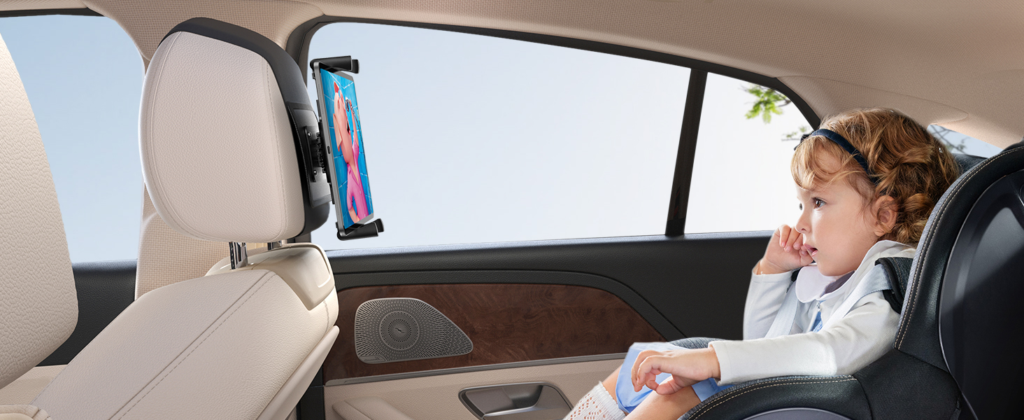 Утримувач для планшету Lamicall у автомобільну підголівник - складний, міцний кріплення для планшету, 360° обертання. Підходить для iPad, Samsung Tab, 6.1-13 дюймів