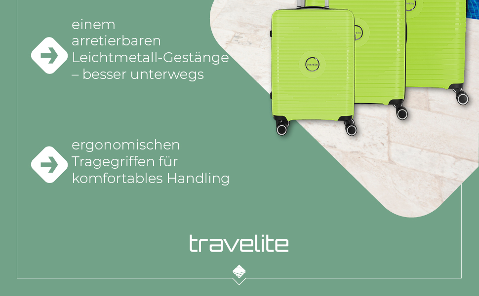 Набір валіз Travelite Orbitа 3 шт. (L/M/S) з жорстким корпусом, 4 колеса, TSA-замок, Limone