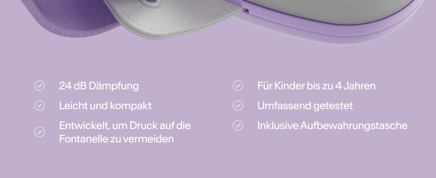 Захисні навушники Alpine Muffy Baby Komfort для дітей до 48 місяців - навушники для захисту від шуму, фіолетовий колір