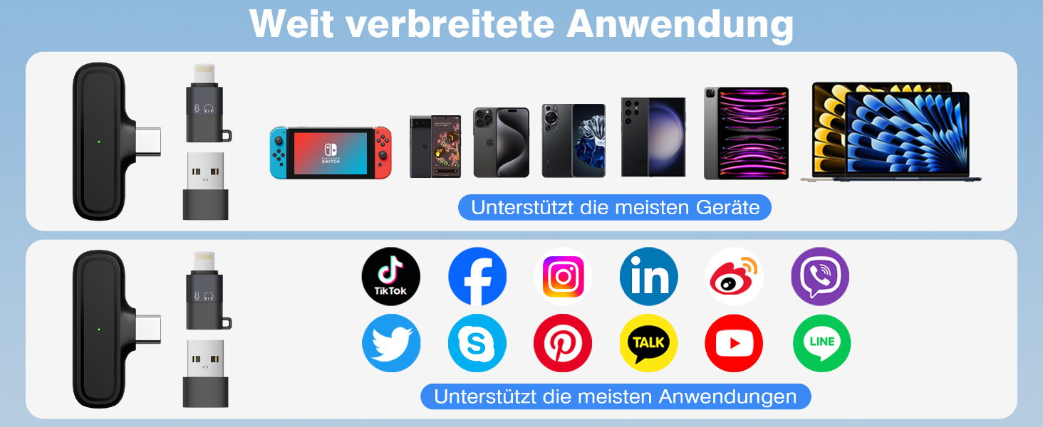 Мікрофон-лапка бездротовий для iPhone/Android з кейсом для зарядки та акумулятором 42год, з шумозаглушенням, для подкастів, TikTok, YouTube, стрімінгу, міні-мікрофон