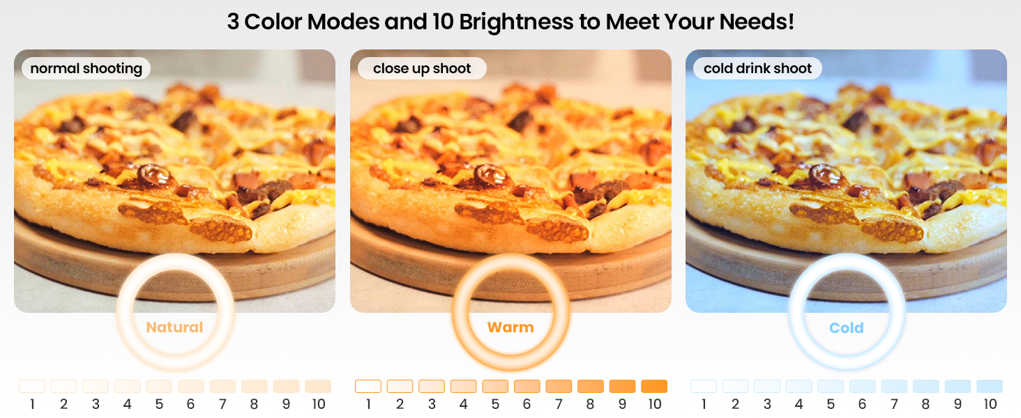 Настільний штатив з кільцевим світлом для кухні та фуд-відео – 10 дюймів | Штатив з кільцевим світлом для зйомки їжі, рецептів, відео та стріму