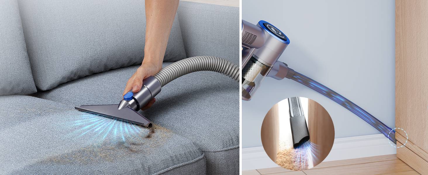 Greenote GSC60 Бездротовий акумуляторний пилосос, 33000Pa, з сенсорним екраном, до 40 хв роботи, 10 в 1, тихий, для твердих поверхонь, килимів, шерсті тварин