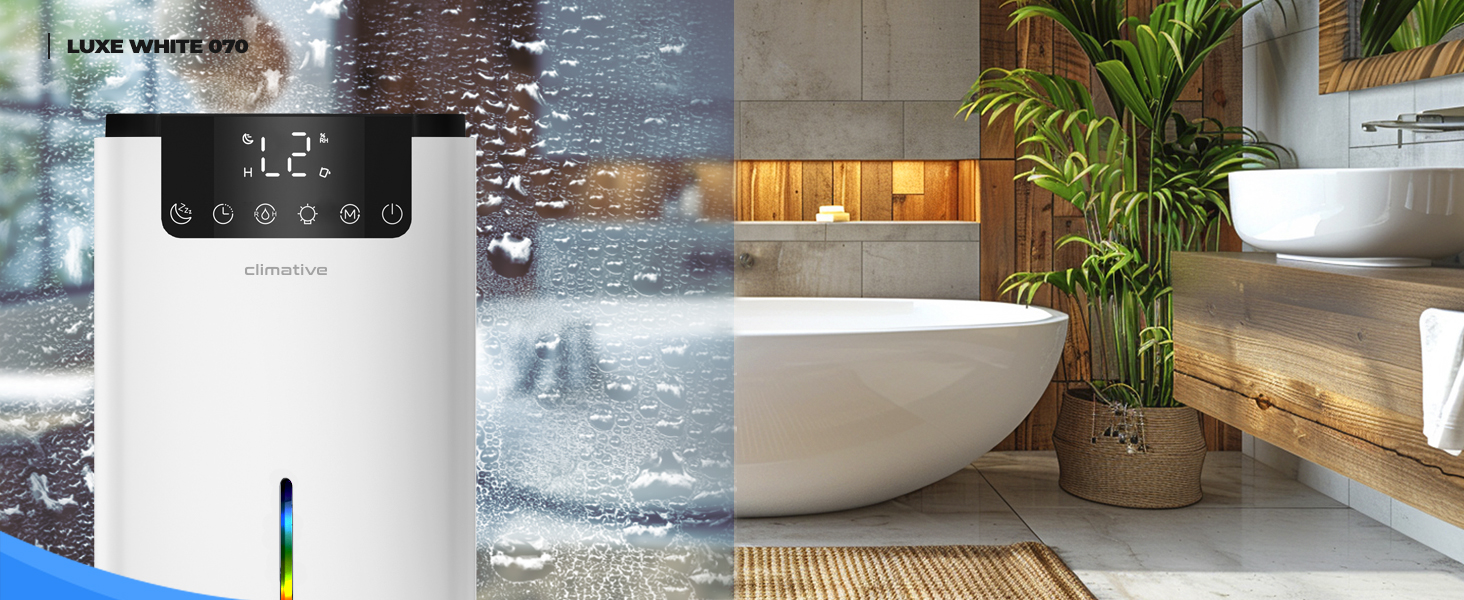 Електричний осушувач повітря LUXE UV 0.7L/24h з LED-дисплеєм, таймером та низьким рівнем шуму. Ідеально для дому, квартири, ванної кімнати - захист від вологи та плісняви. Білий.