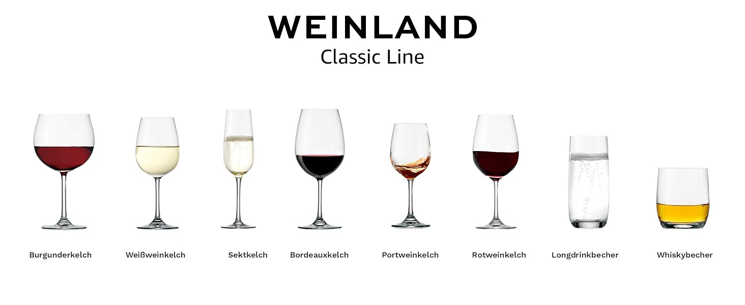 Набір келихів Stölzle Lausitz Weinland Longdrink 6 шт, 390 мл – кришталеві келихи для коктейлів, води, соків – міцні, для посудомийної машини