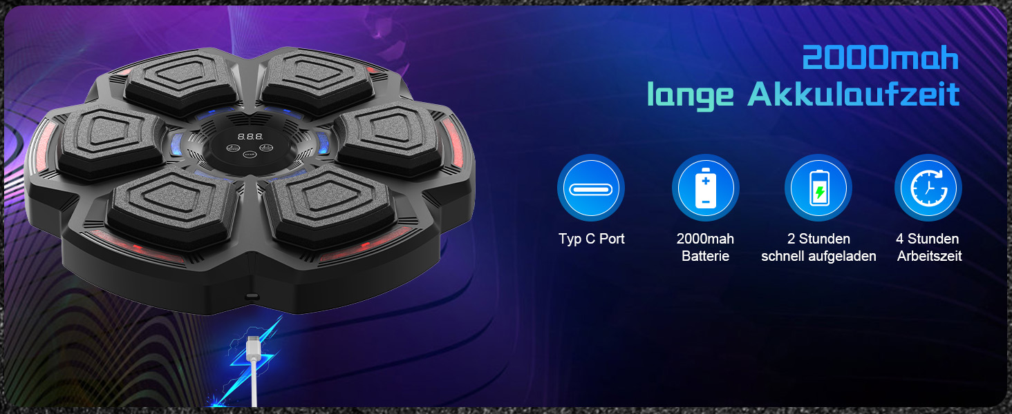 AONESY Music Boxing Machine - Bluetooth Punching Bag with LED Lights, 9 Speed Modes & Counter for Adults & Kids