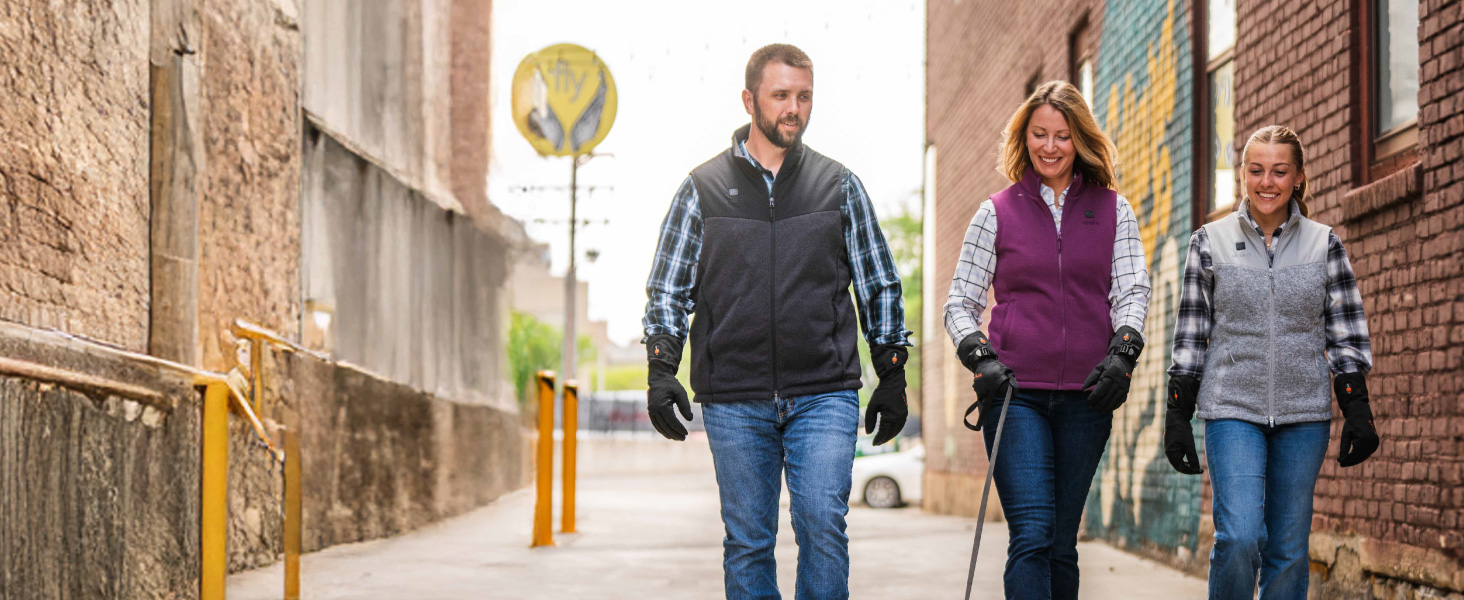 Обогрівальна жилетка OROORO для жінок, флісова, з Powerbank, чорна, XL