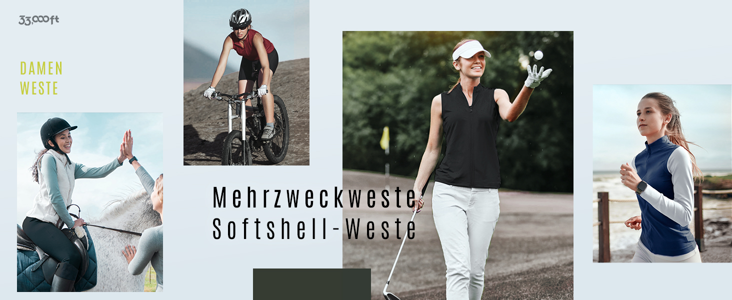 Легка жіноча софтшеллова жилетка 33,000ft: водонепроникна, вітрозахисна, для бігу, гольфу, туризму, біла