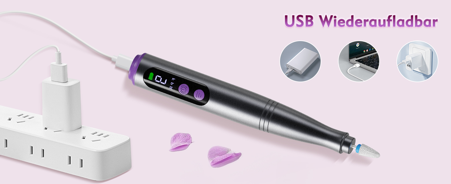 Електричний набір для манікюру та педикюру Nagelfräser: 12 в 1, бездротовий, 9 швидкостей, для гелю та акрилу