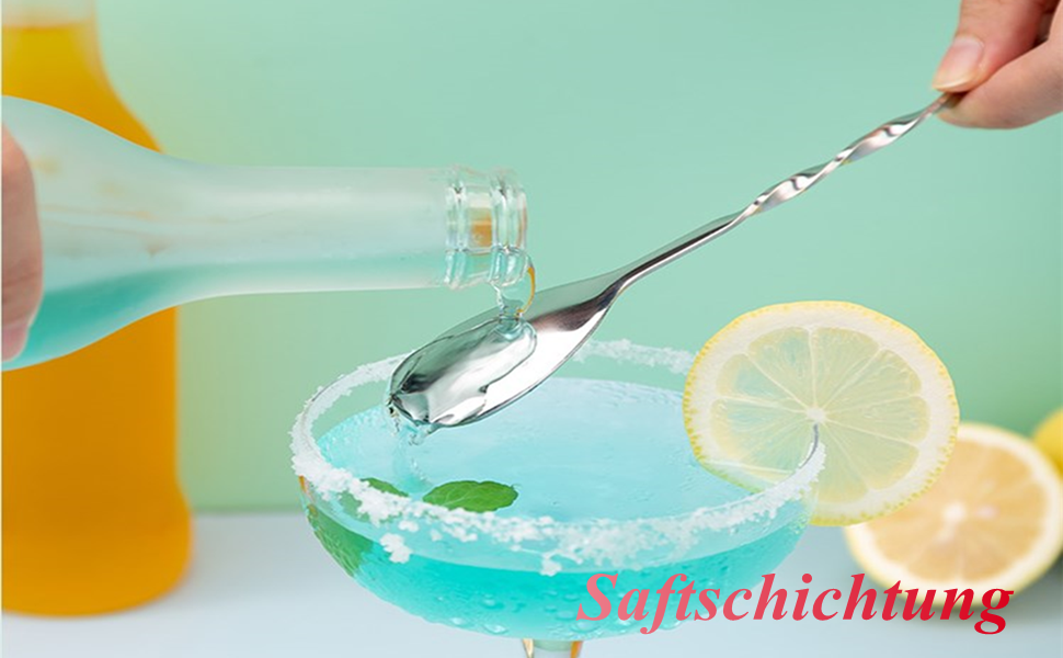 Нержавійна ложка для коктейлів та кави Fdit з довгим руків'ям, для бару та дому