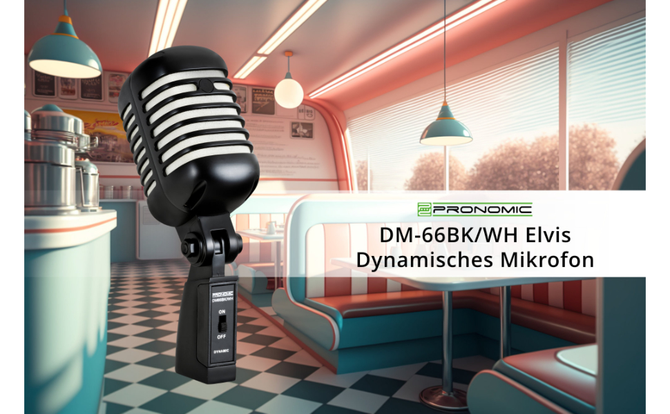 Pronomic DM-66R: Ретро-мікрофон для вокалу, динамічний, чорно-білий