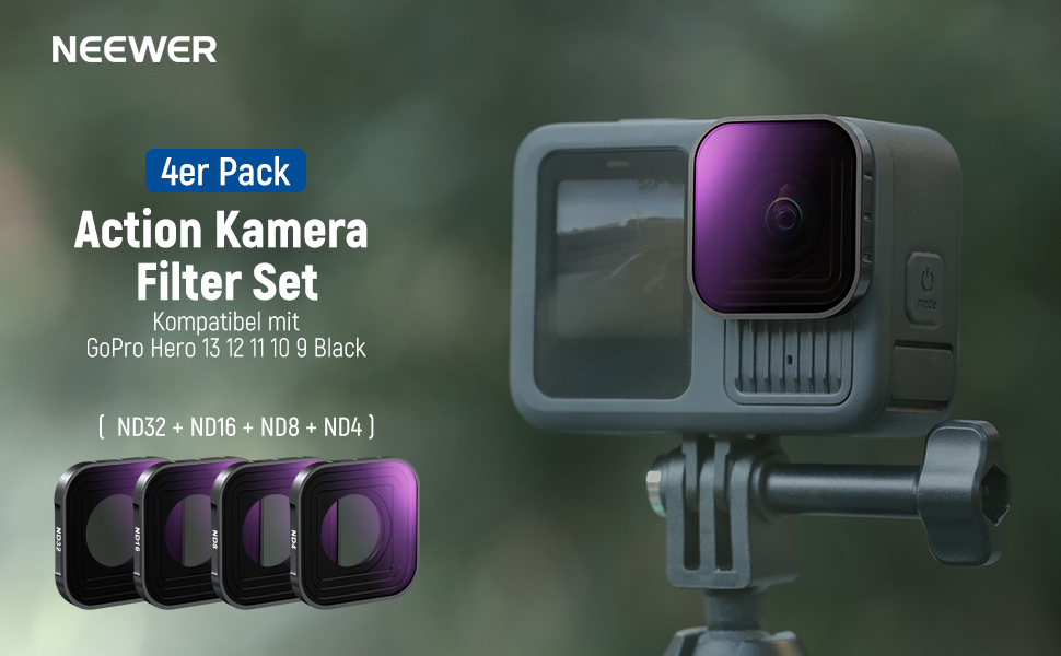 Фільтри NEEWER CPL ND для GoPro Hero 13 12 11 10 9: комплект 6 шт. (CPL, ND8, ND16, ND32, ND64, ND1000)