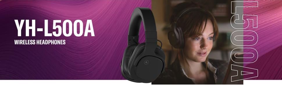 Навушники бездротові Yamaha YH-L500A Over-Ear чорні: 3D звук, Bluetooth, для дому та ігор