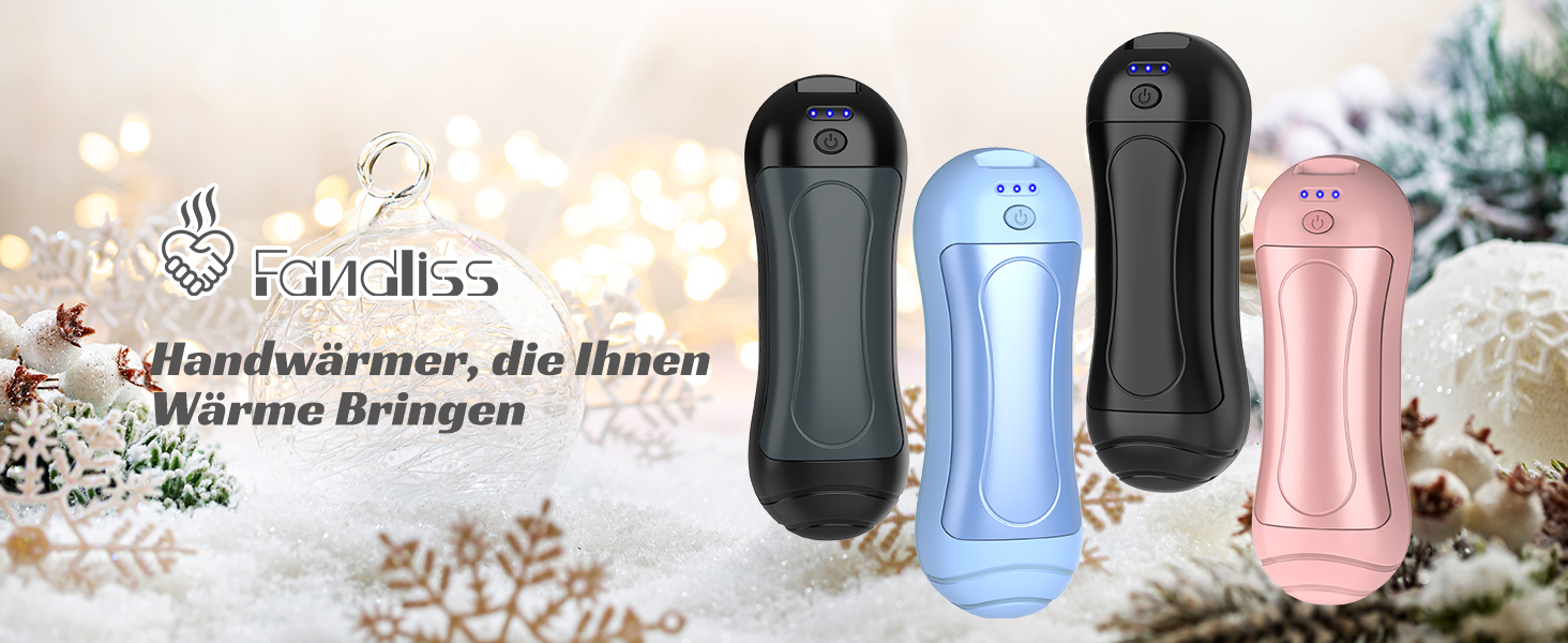 Електричний грілка для рук FANDLISS 6000 mAh USB, 2 шт. - для кемпінгу, на вулицю, на подарунок