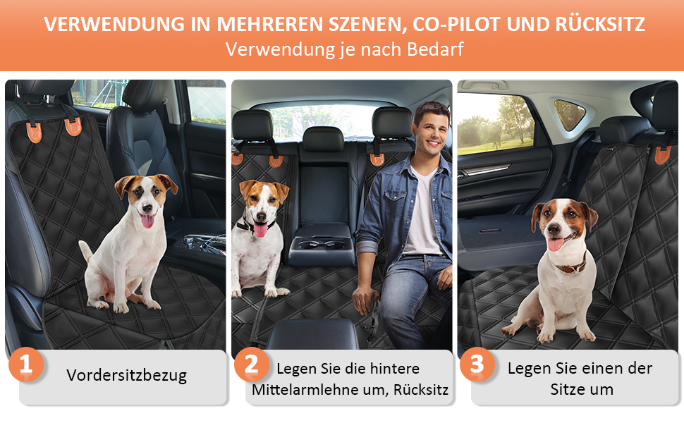 KYG Pet Seat Cover - Waterproof, Non-Slip, Scratch-Resistant Back Seat Cover for Dogs & Kids - Includes Seat Belt for Dogs - Fits Most Cars, Trucks & SUVs - 135x56x45cm, Removable