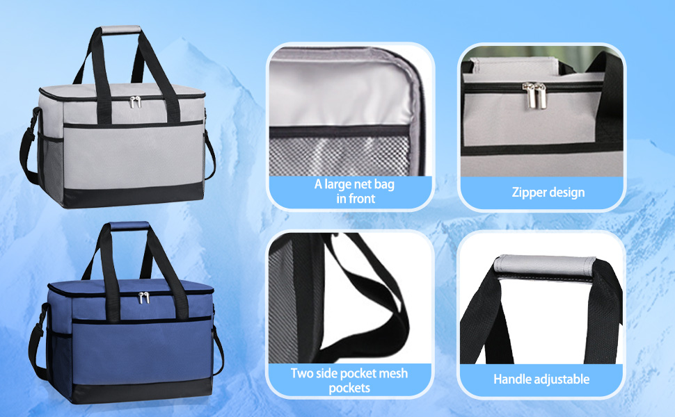 Термосумка для пікніків та відпочинку на природі 35L сірого кольору